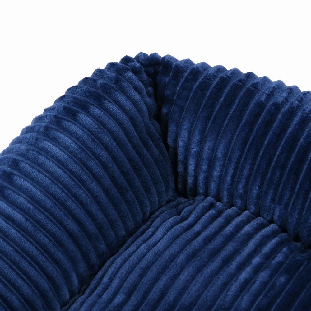 Ascher Plush Corduroy Square Pet Nest Bed - Navy