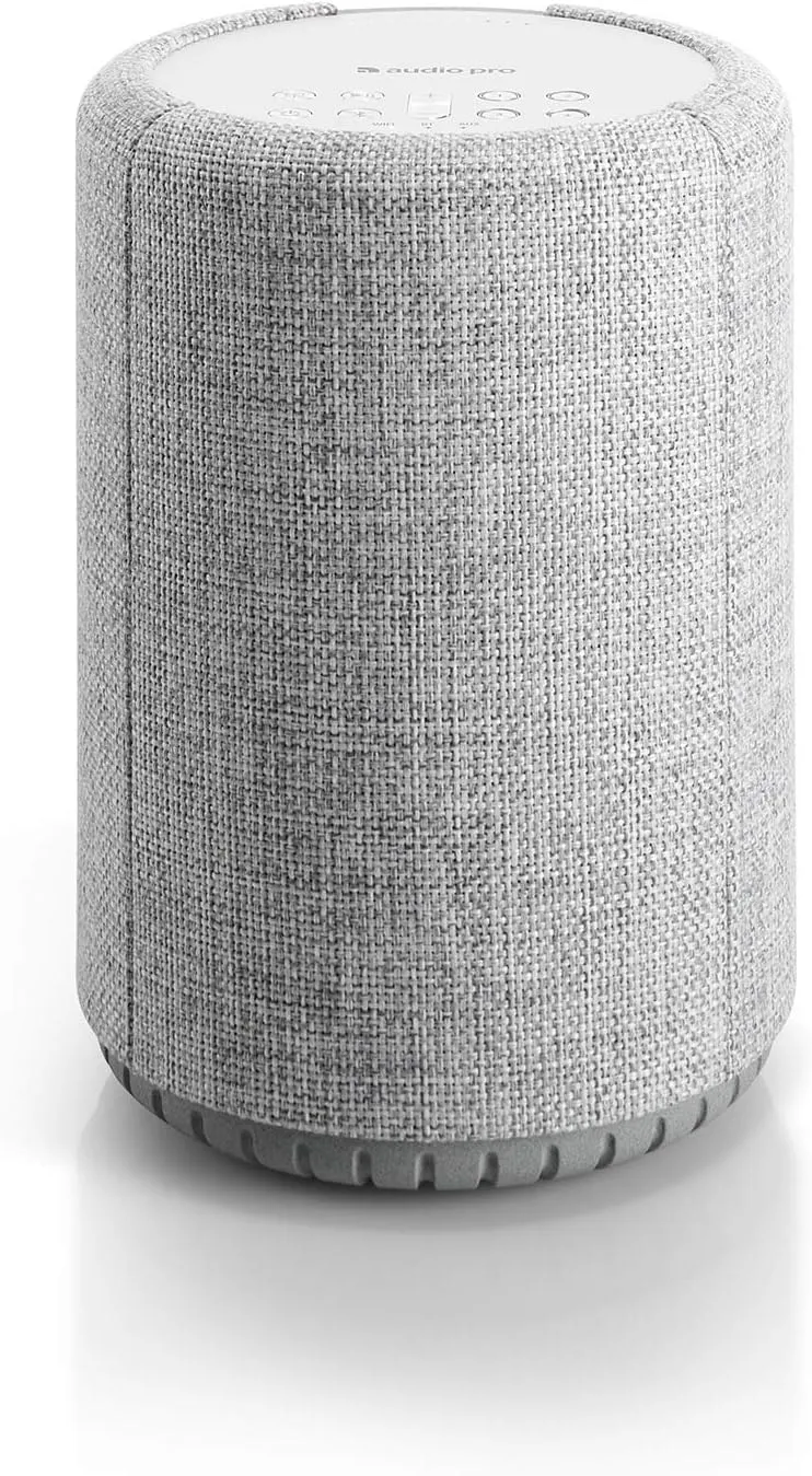Audio Pro Portable Bluetooth Speakers, High Fidelity Wireless Speaker with Alexa, Bluetooth, WiFi, Spotify, MultiRoom, Indoor, Outdoor, Travel, Light Grey