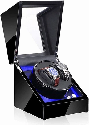 Automatic Winder 5 Adjustment Mode LED Watches Storage Display Case Box (C)