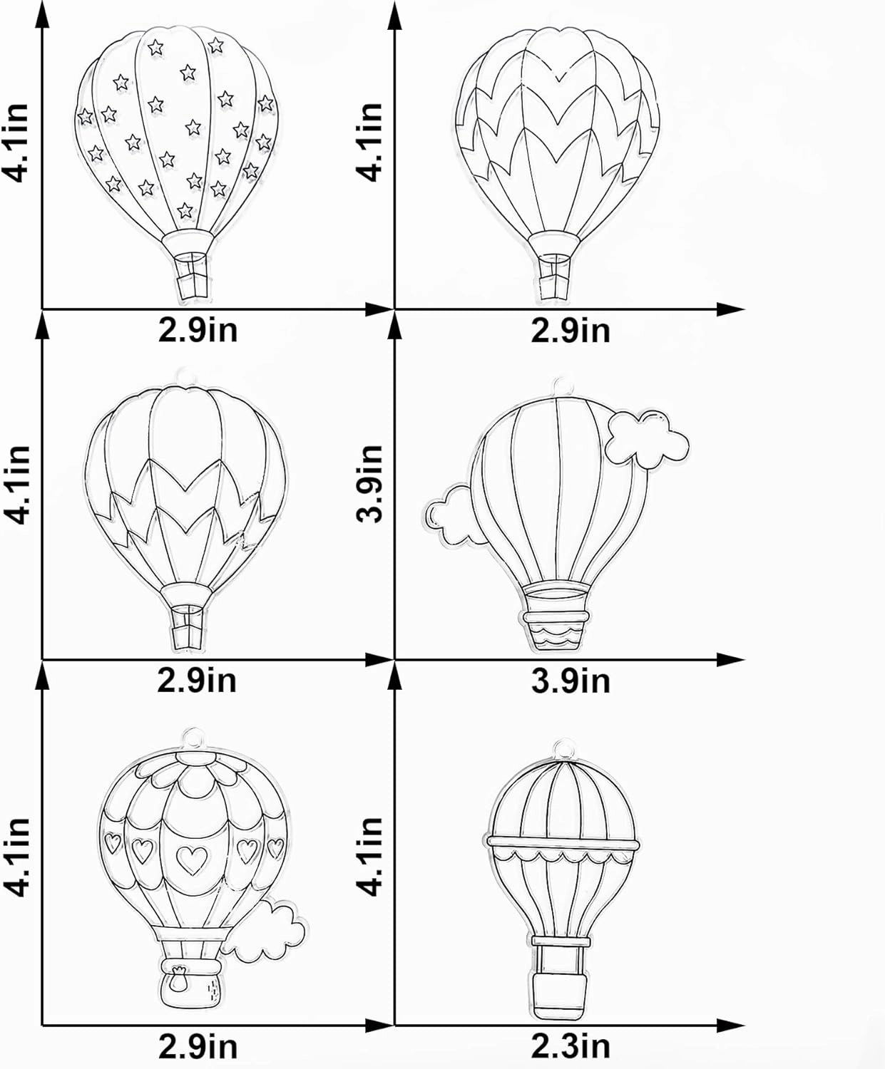 Ayhuhra 30 Sets Hot Air Balloon Suncatcher Craft Kits DIY Window Paint Art Sun Catcher Kits for Home Classroom Party Activities Art Project