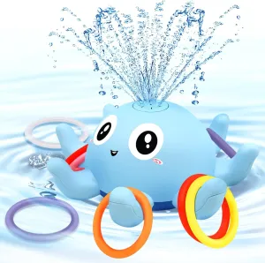 Baby Bath Toy, Light Up Octopus Sprinkler with 8 Sensory Rings, Bathtub Fountain Spray Toy for Kids – Pool Toys for Toddlers 1-3