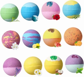 Balacoo 64g Spa 12pcs Bath Salt Balls Animal Toys Natural Fizzing Balls for Soothing Soak for Uneven Skin