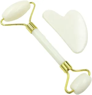 barenx Anti Aging Jade Facial Roller Massager and Gua Sha Tools Set Skin Care