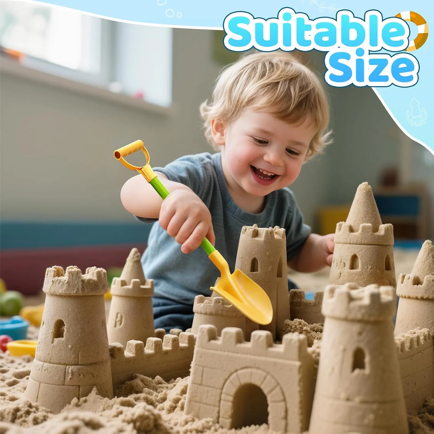 Beach Water Sand Toys for Kids - Beach Toy Trolley Car with Shovel Tool Kit, Beach Bucket & Animal Molds - Summer Outdoor Gift Sensory Sand Toys for Boys Girls Toddlers 3-5