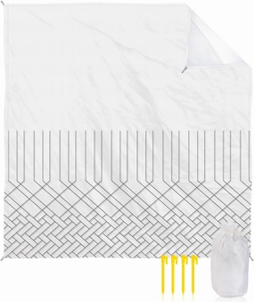 Beach Blanket Sandproof, Simple Abstract Geometric Lines Waterproof Beach Mat Lightweight Quick Drying Picnic Blanket Beach Essentials for Travel Camping Hiking 95x80in
