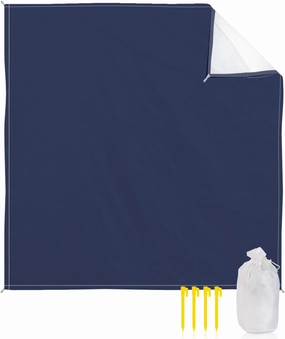 Beach Blanket Sandproof, Solid Color Blue Waterproof Beach Mat Lightweight Quick Drying Picnic Blanket Beach Essentials for Travel Camping Hiking 108x84in