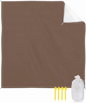 Beach Blanket Sandproof, Solid Color Brown Waterproof Beach Mat Lightweight Quick Drying Picnic Blanket Beach Essentials for Travel Camping Hiking 108x84in