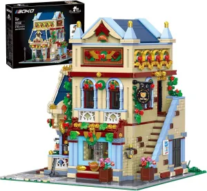 Bear Toy House Building Block Kits-Town Tale in Main Street Collectibles Architecture MOC Modular Building Model Set for Adults and Teens(2745 Pcs)