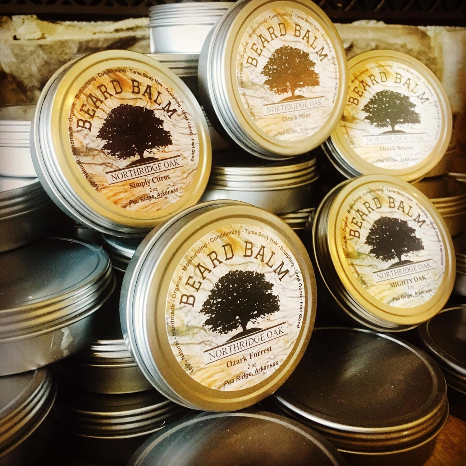 Beard Oil and Balm Set w/Organic Beard Soap - 5 Different Scents to Choose From. Keep your Beard Clean, Soft and Healthy (Ozark Forest - Scented with Frankinsence and Myrrh)