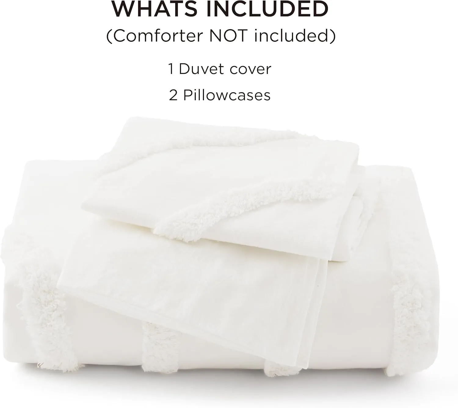 Bedsure Cotton Duvet Cover King Size - Tufted Arch Design Duvet Cover Set, 3-Piece Shabby Chic Boho Bedding, Soft and Breathable Bedding Set for All Seasons (Beige, King, 104"x90")