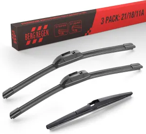 BERG REGEN 3 Wipers Windshield Wiper Blades, Replacement for Toyota Matrix 2008 2007 2006 2005-2003 Premium All-Season Automotive Original Equipment Wiper Blades Set - 21"/18"/11" (Set of 3)
