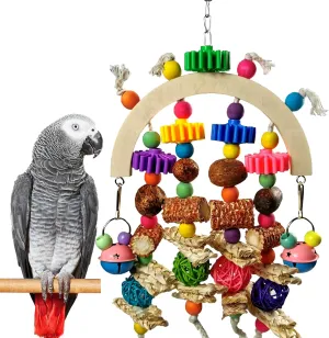 Bird Toys - Natural Corncob Wooden Mango Solid Chew Toys for Small & Medium Parrots, African Greys, Cockatiels, Lovebirds