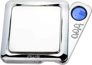Blade Series Digital Precision Pocket Weight Scale with Silicone Mat, Chrome, 100g x 0.01g (BL-100-CH-SE) - American Weigh Scales