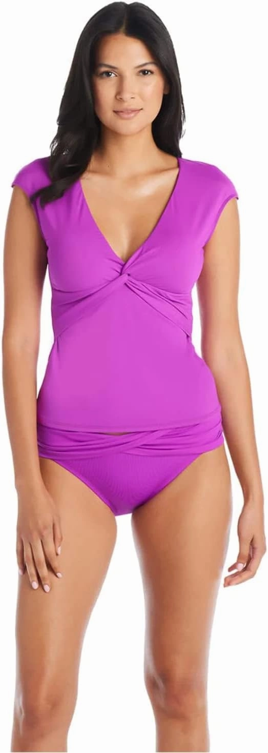 Bleu Rod Beattie Let's Get Twisted Cap Sleeve Tankini Top