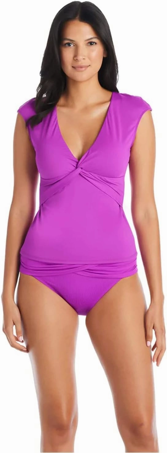 Bleu Rod Beattie Let's Get Twisted Cap Sleeve Tankini Top