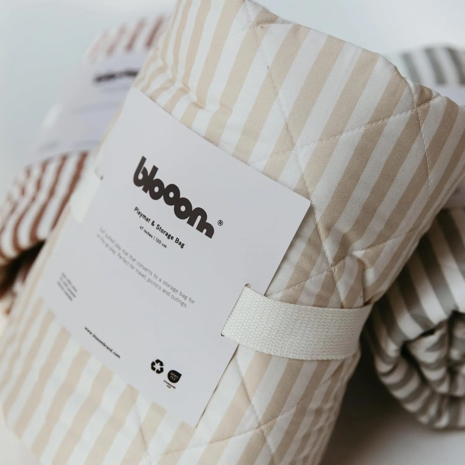 Blooom 2-in-1 Quilted Baby Play Mat & Storage Bag | Portable, Soft, and Convenient | Perfect for Travel & On-The-Go | Portable Play Mat for Baby & Toddler | Oekotex Cotton (Birds, 47 Inches)