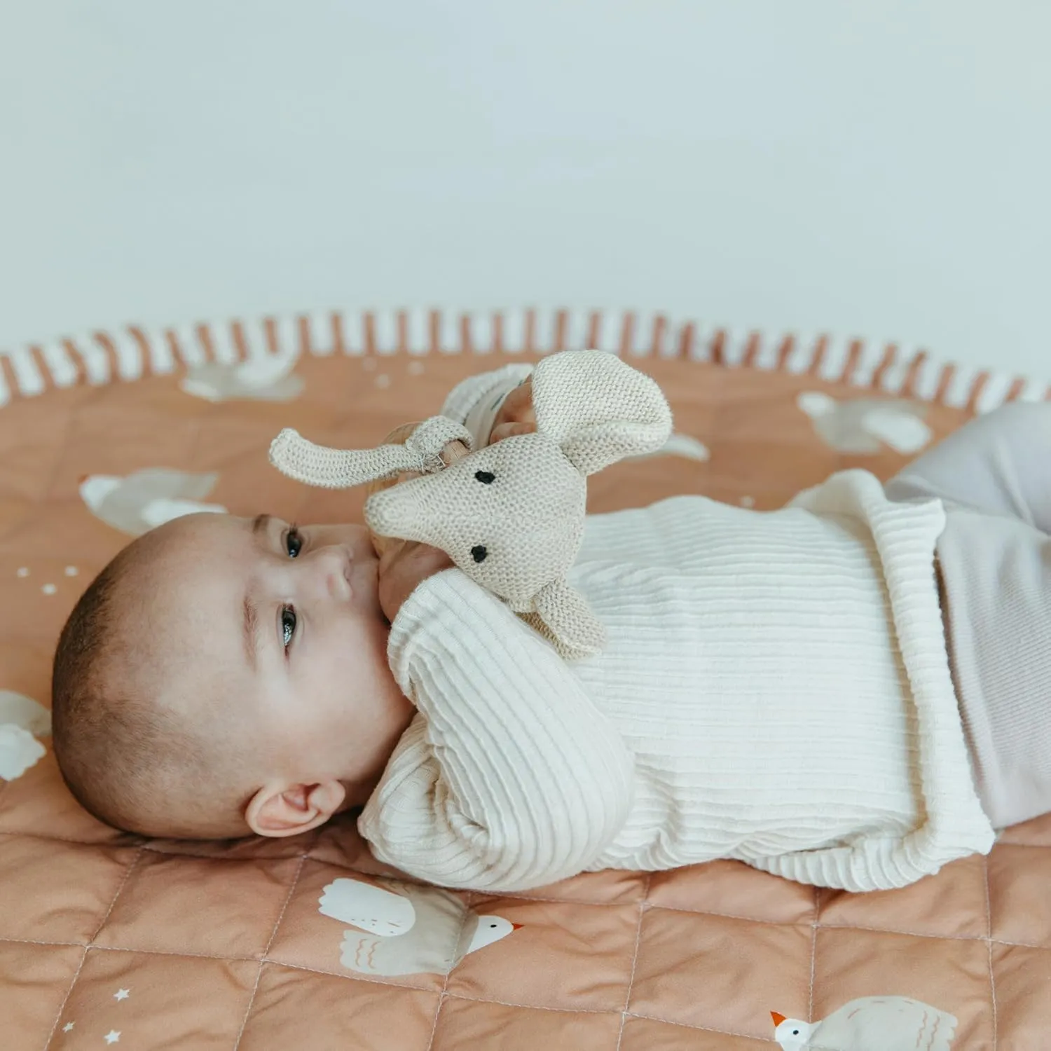 Blooom 2-in-1 Quilted Baby Play Mat & Storage Bag | Portable, Soft, and Convenient | Perfect for Travel & On-The-Go | Portable Play Mat for Baby & Toddler | Oekotex Cotton (Birds, 47 Inches)