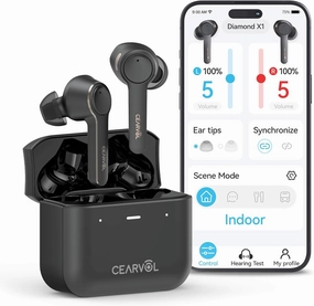 Bluetooth Hearing Aids for Seniors Rechargeable Android iOS App Control 36H Battery Life FSA HSA Eligible OTC Hearing Aids for Mild to Moderate Hearing Loss, Black