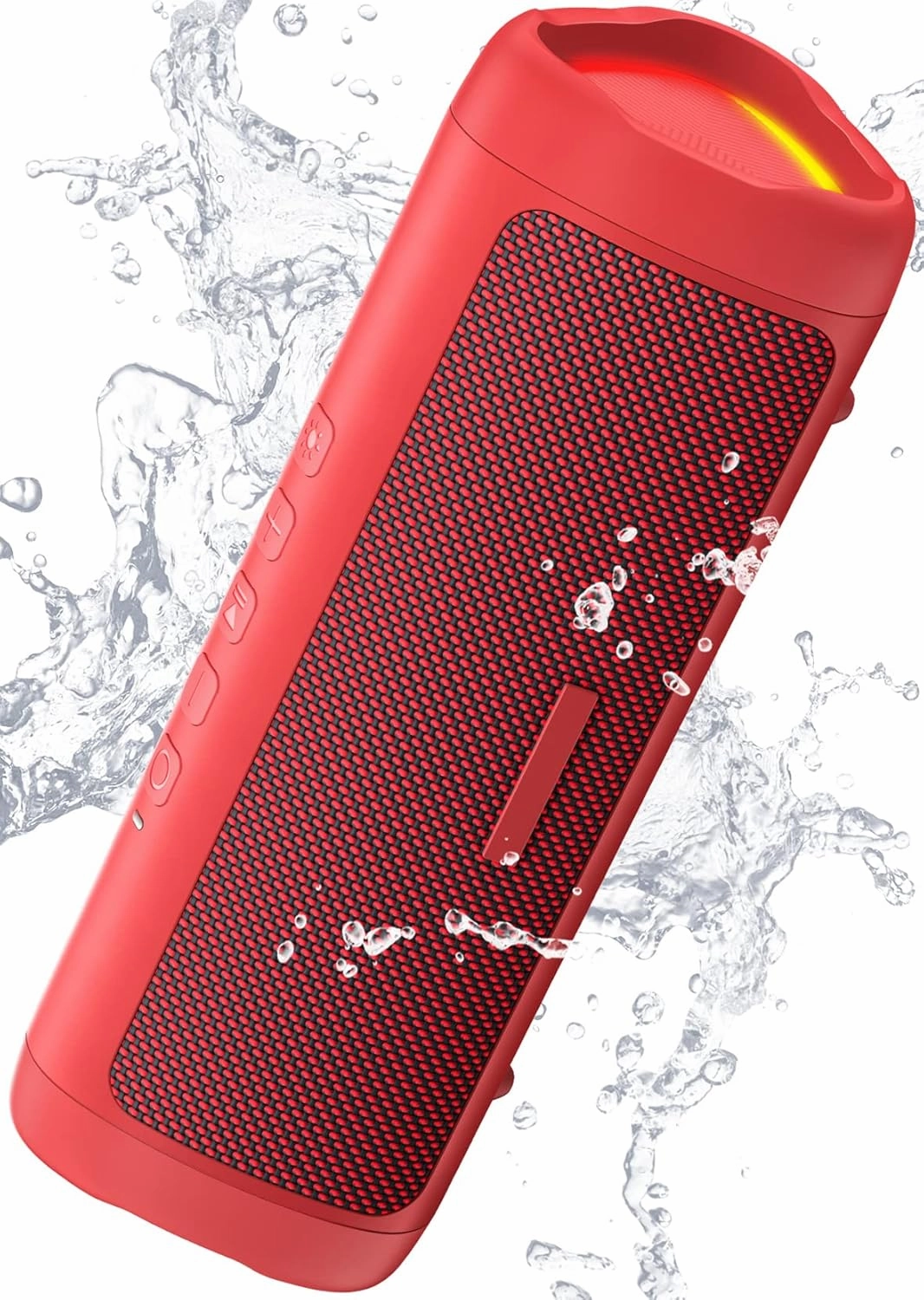 Bluetooth Speaker, IPX5 Waterproof Speaker with HD Sound, Up to 20H Playtime, TWS Pairing, BT5.3, Portable Wireless Speakers for Home/Party/Outdoor/Beach, Electronic Gadgets, Birthday Gift (Red)
