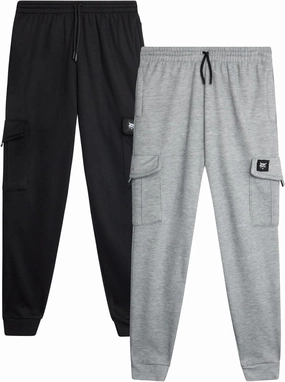 Bobcat Boys' Sweatpants - 2 Pack Soft Fleece Athletic Pull On Cargo Jogger Pants (Sizes: 8-18)