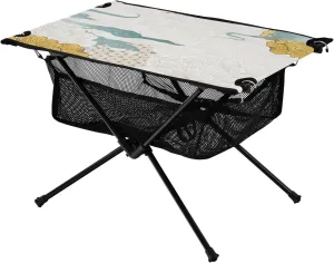 Bolaz Outdoor Folding Portable Picnic Camping Table-Vintage Peony Pattern,Storage Mesh for Camping Gear Accessories, Hiking, Mountaineering, Outdoor Travel