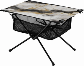 Bolaz Outdoor Folding Portable Picnic Camping Table-Marble Pattern White and Black,Storage Mesh for Camping Gear Accessories, Hiking, Mountaineering, Outdoor Travel