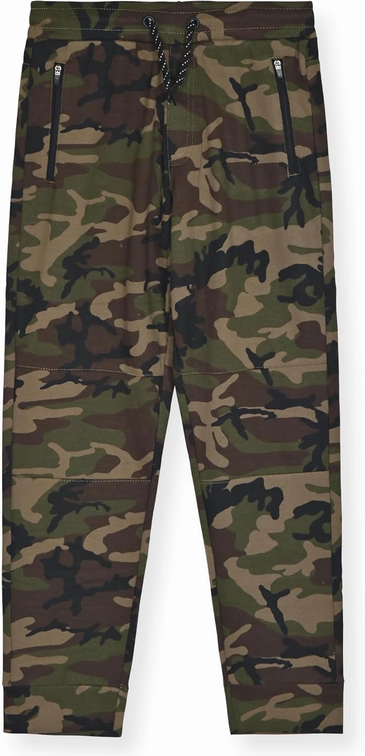 Boys 2-Pack Fleece Jogger Sweatpants with Zipper Pockets Pull on Pants for Kids