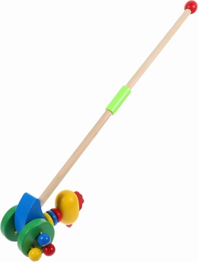Boys and Girls Walker Toy Wooden Push Cart for Boys Girls Toddler Walker Stable Base Cartoon Animal Cart Toy
