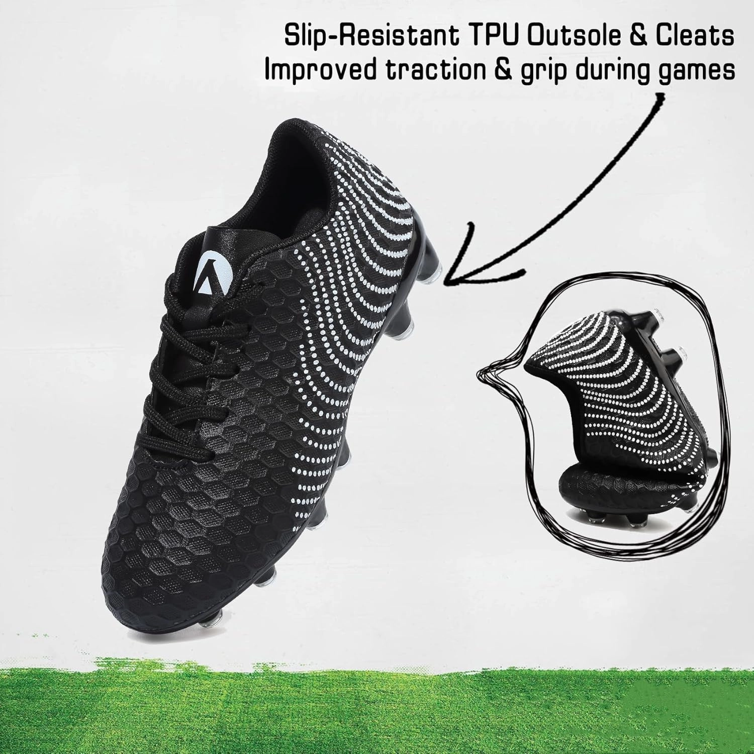 Boys Girls Soccer Cleats Kids Youth Firm Groud Soccer Shoes Athletic Outdoor Trainning Football Shoes Cleats