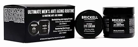 Brickell Men's Ultimate Anti-Aging Routine, Anti-Wrinkle, Night Face Cream and Eye Cream to Reduce Puffiness, Wrinkles, Dark Circles, Under Eye Bags, Natural and Organic, Unscented