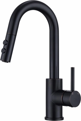 Bronze Bar Faucet with Pull Out Sprayer Single Hole, JXMMP Single Handle Stainless Steel Oil Rubbed Bronze Bar Sink Faucets with Sprayer, Modern Small Kitchen Sink Faucet with cUPC Supply Hose