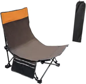 Camp Chair Beach Chair Armchair Recliner Heavy Duty Portable Lounge Chair Folding Chair for Park Garden Patio Travel Hiking, Coffee