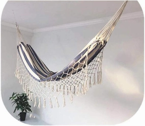 Camping Hammock Portable Lightweight,Cotton Hammock 200 X 100 Cm, Outdoor Hammocks for Travel Camping Hiking Garden, Portable and Breathable