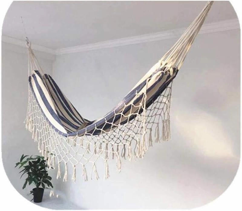 Camping Hammock Portable Lightweight,Cotton Hammock 200 X 100 Cm, Outdoor Hammocks for Travel Camping Hiking Garden, Portable and Breathable
