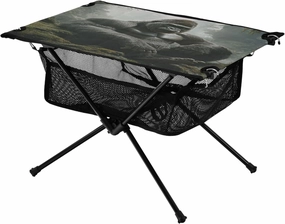 Camping Table Lightweight Portable Folding Table with Mesh Storage Net Black Gorilla Forest Stone Ideal for Camping Hiking Beach Picnic Travel Backyard