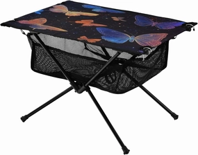 Camping Table Lightweight Portable Folding Table with Mesh Storage Net Colour Butterfly Flower Ideal for Camping Hiking Beach Picnic Travel Backyard