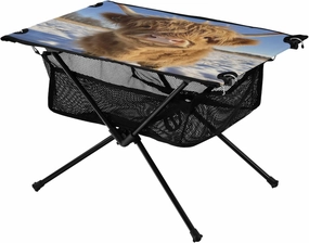 Camping Table Lightweight Portable Folding Table with Mesh Storage Net Highland Cow Ideal for Camping Hiking Beach Picnic Travel Backyard