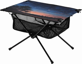 Camping Table Lightweight Portable Folding Table with Mesh Storage Net Meteor Starry Sky Galaxy Ideal for Camping Hiking Beach Picnic Travel Backyard