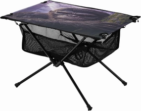 Camping Table Lightweight Portable Folding Table with Mesh Storage Net Orangutan Bigfoot Woods Ideal for Camping Hiking Beach Picnic Travel Backyard