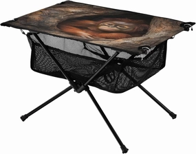Camping Table Lightweight Portable Folding Table with Mesh Storage Net Orangutan Tree Hole Ideal for Camping Hiking Beach Picnic Travel Backyard