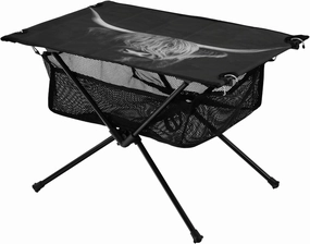 Camping Table Lightweight Portable Folding Table with Mesh Storage Net Portrait Scottish Highland Cow Ideal for Camping Hiking Beach Picnic Travel Backyard