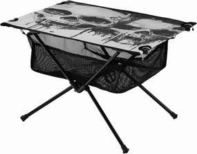 Camping Table Lightweight Portable Folding Table with Mesh Storage Net Skull Melt Ideal for Camping Hiking Beach Picnic Travel Backyard