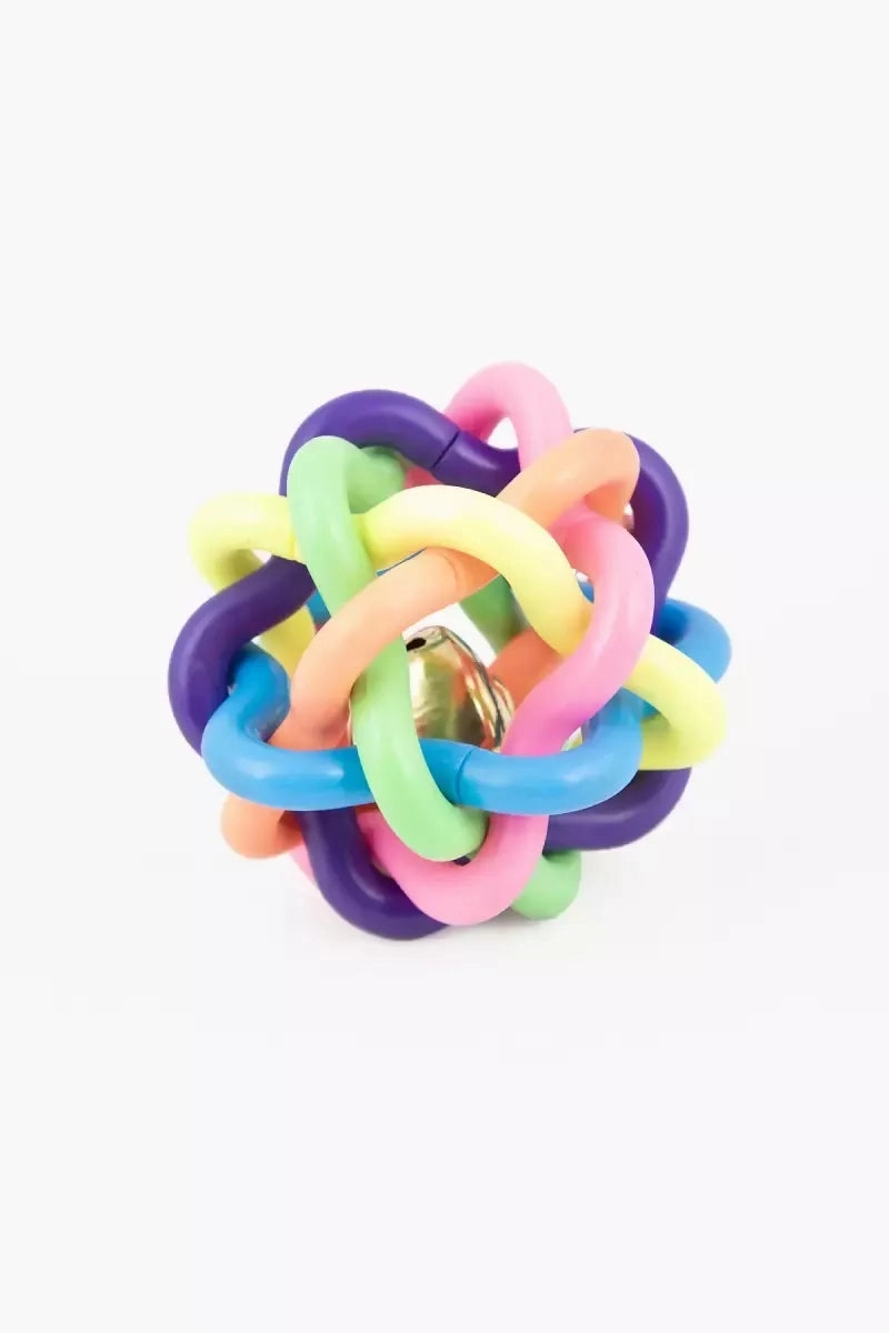 Canine Rubber Wire Knot Ball with Bell For Dogs & Cats (Medium)