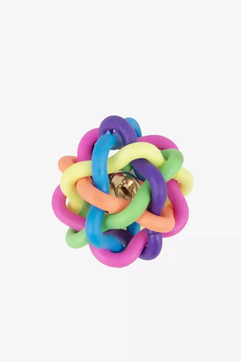 Canine Rubber Wire Knot Ball with Bell For Dogs & Cats (Medium)
