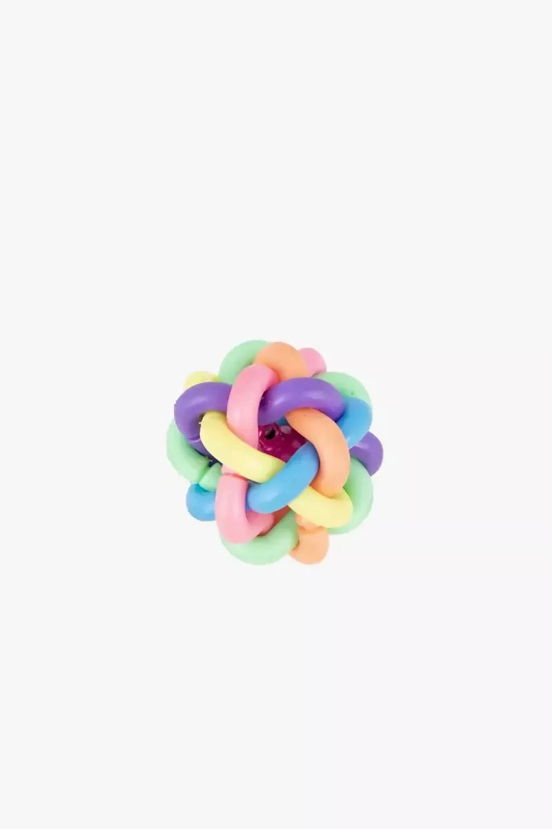 Canine Rubber Wire Knot Ball with Bell For Dogs & Cats (Medium)