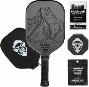 Carbon Fiber Pickleball Paddle - Raw Toray T700 Surface Provides Maximum Ball Spin | Elongated or Widened Pickleball Racket Shapes Available - Paddle Customization Kit Included