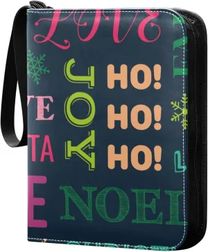 Card Binder Colorful Christmas Peach Love Trading Card Album with 50 Removable Sleeves Fits 400 Cards