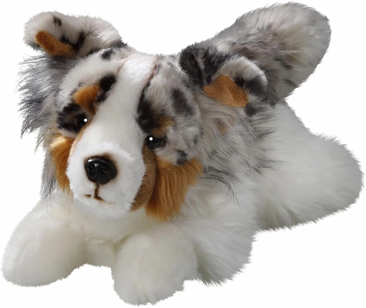 Carl Dick Australian Shepherd Dog Lying 11.5 inches, 30cm, Plush Toy, Soft Toy, Stuffed Animal 3477