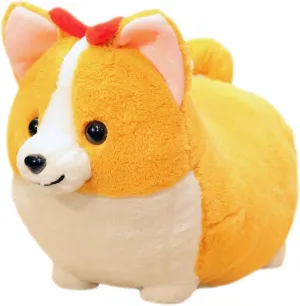 Cartoon Bowknot Corgi Dog Soft Plush Throw Pillow Animal Pillow Plush Toy