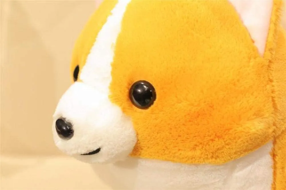 Cartoon Bowknot Corgi Dog Soft Plush Throw Pillow Animal Pillow Plush Toy